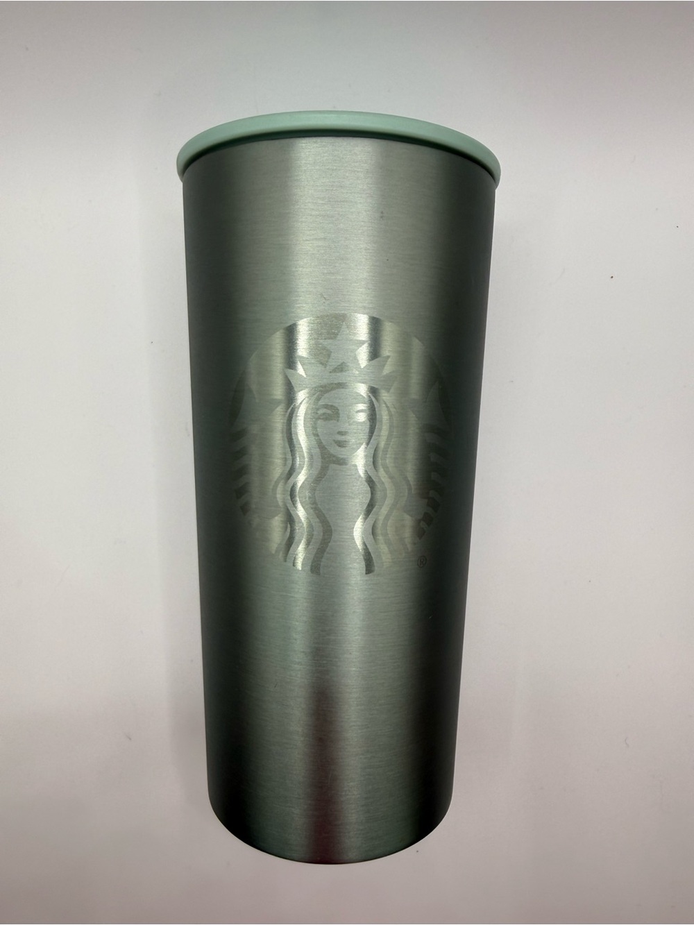 Starbucks Silver Tumbler with Mint Green Lid